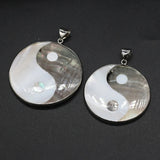Natural Shell Pendant Yin Yang Balance Religion Soul DIY Necklace Jewelry