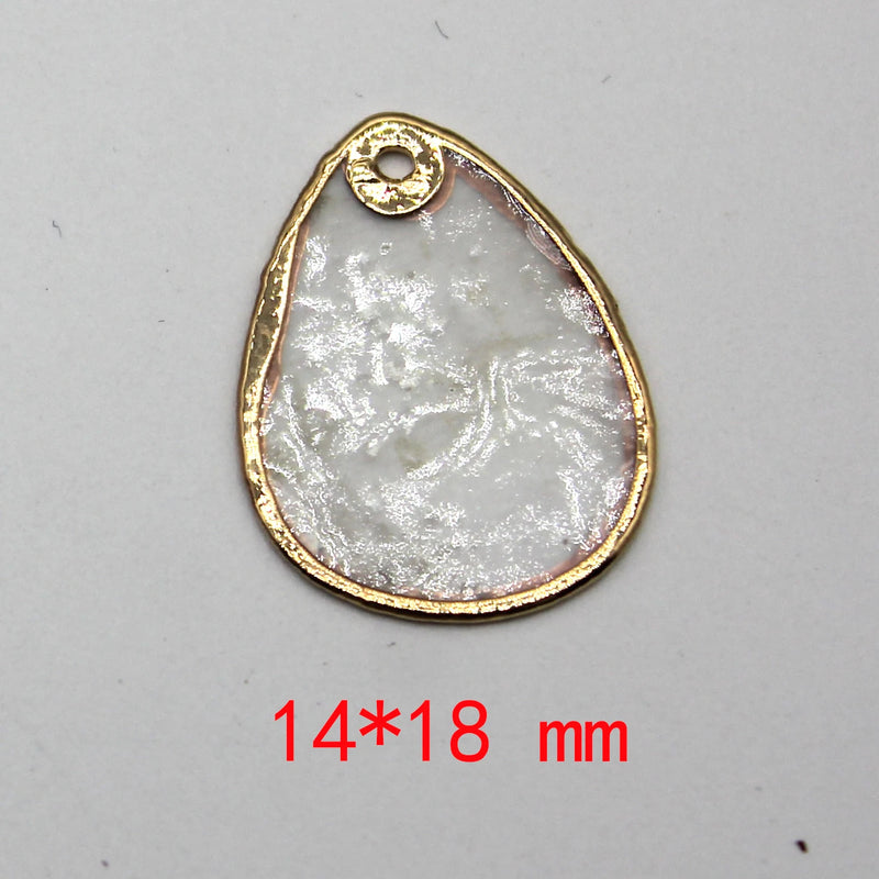 Shell Pendant Droplet Plated Mother Of Pearl Charms