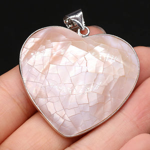 Shell Pendants Reiki Heal Heart Shape Mother-of-pearl Charms for Jewelry Making
