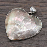 Shell Pendants Reiki Heal Heart Shape Mother-of-pearl Charms for Jewelry Making