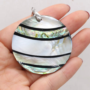 Round Mother of Pearl Shell Pendants for Jewelry Making DIY Necklace