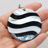 Round Mother of Pearl Shell Pendants for Jewelry Making DIY Necklace