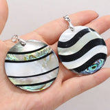 Round Mother of Pearl Shell Pendants for Jewelry Making DIY Necklace