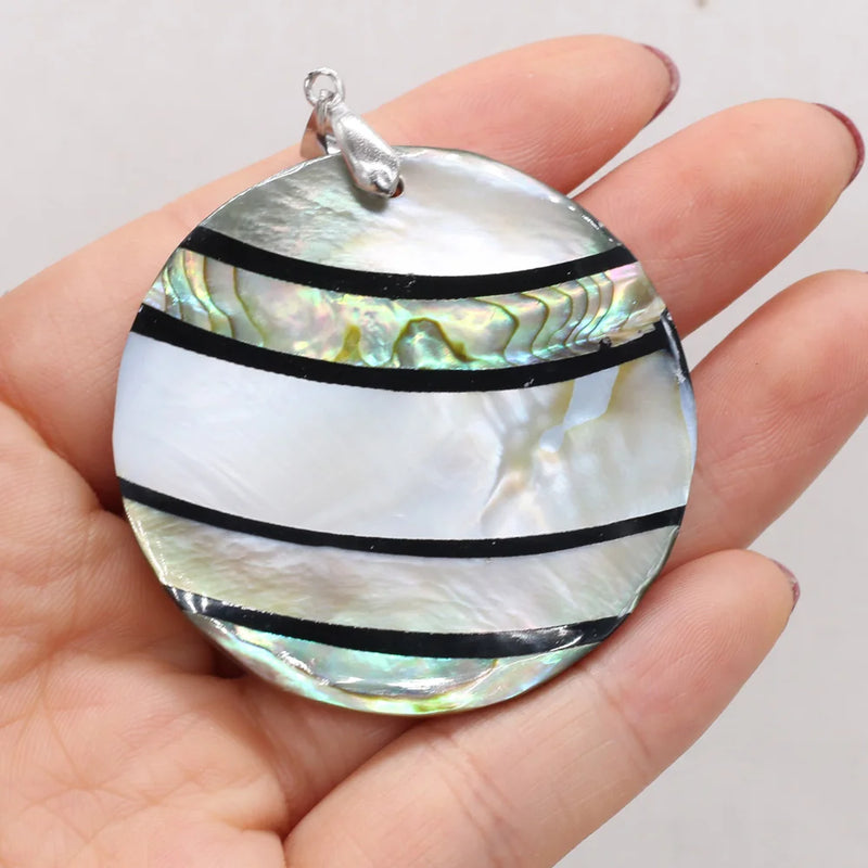 Round Mother of Pearl Shell Pendants for Jewelry Making DIY Necklace
