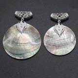 Round Shell Pendants Mother of Pearl Abalone Charms for Jewelry Making