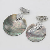 Round Shell Pendants Mother of Pearl Abalone Charms for Jewelry Making