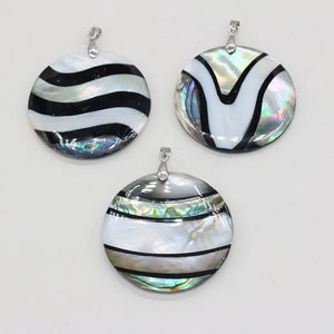 Round Mother of Pearl Shell Pendants for Jewelry Making DIY Necklace
