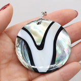 Round Mother of Pearl Shell Pendants for Jewelry Making DIY Necklace