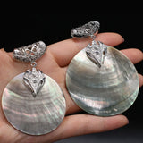 Round Mother of Pearl Abalone Shell Pendant for DIY Jewelry Making