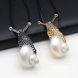 Snail Shell Pendants Alloy Golden Silvery Charms for DIY Jewelry Making 55X30mm