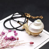 Snail Shell Pendants Alloy Golden Silvery Charms for DIY Jewelry Making 55X30mm