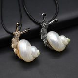 Snail Shell Pendants Alloy Golden Silvery Charms for DIY Jewelry Making 55X30mm