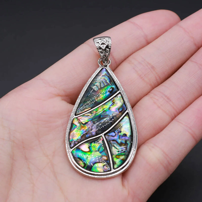 Shell Pendants Water Drop Shape Lake & Abalone Shell for Jewelry Making