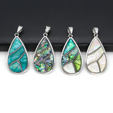 Shell Pendants Water Drop Shape Lake & Abalone Shell for Jewelry Making