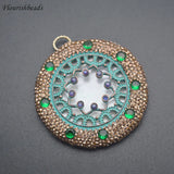 Shell Plating Rhinestone Pendant for DIY Jewelry Making