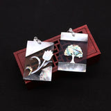 Resin Black Shell Magnolia Flower Necklace Pendant DIY Jewelry