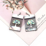 Resin Black Shell Magnolia Flower Necklace Pendant DIY Jewelry
