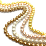 Frosted Natural Shell Round Beads - DIY Jewelry Making Supplies