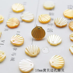 Shell Scallop Beads for Jewelry Making - Crafted with Side Holes