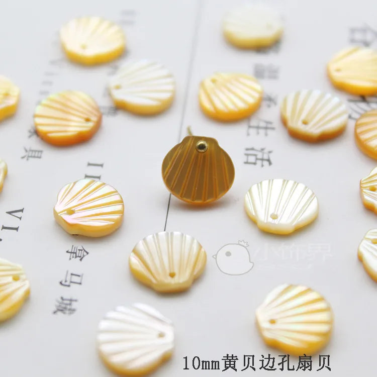 Shell Scallop Beads for Jewelry Making - Crafted with Side Holes