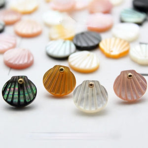 Shell Scallop Beads for Jewelry Making - Crafted with Side Holes