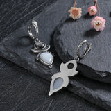 Natural Shell Stone Drop Earrings 925 Sterling Silver Hoop Earring Party Gift