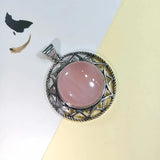 Shell Stone Retro Silver Pendant Rose Quartz Star