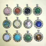 Shell Stone Retro Silver Pendant Rose Quartz Star