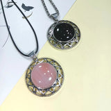 Shell Stone Retro Silver Pendant Rose Quartz Star