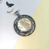 Shell Stone Retro Silver Pendant Rose Quartz Star