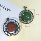 Shell Stone Retro Silver Pendant Rose Quartz Star