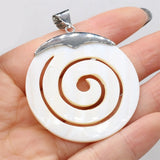 Natural Shell Round Pendant for Jewelry Making DIY Gift