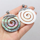 Natural Shell Round Pendant for Jewelry Making DIY Gift