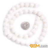 Tridacna Stone Round Carved Flower Beads for Jewelry Making DIY 15''