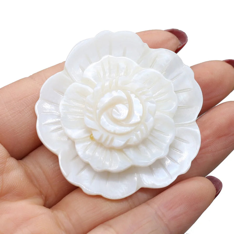 Flower Shape Shell Brooch for Jewelry Making