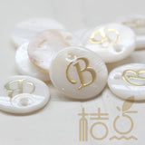 Natural Shell Alphabet Charm - Letter Round 15mm