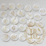 Natural Shell Alphabet Charm - Letter Round 15mm