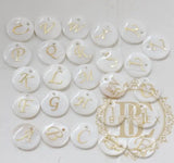 Natural Shell Alphabet Charm - Letter Round 15mm