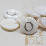 Natural Shell Alphabet Charm Round 15mm B203