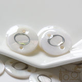 Natural Shell Alphabet Link Round 15mm (B207)