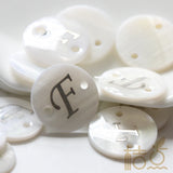 Natural Shell Alphabet Link Round 15mm (B207)