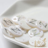 Natural Shell Alphabet Link Round 15mm (B207)