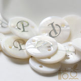Natural Shell Alphabet Link Round 15mm (B207)
