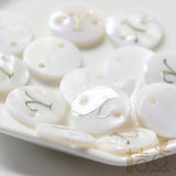 Natural Shell Alphabet Link Round 15mm (B207)