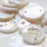 Natural Shell Alphabet Link Round 15mm
