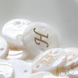 Natural Shell Alphabet Link Round 15mm