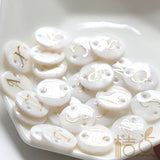 Natural Shell Alphabet Link Round 15mm