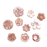 Pink Carved Shell Flower Charms for Jewelry Making Necklace Earring DIY