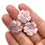 Pink Carved Shell Flower Charms for Jewelry Making Necklace Earring DIY