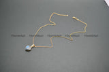 Labradorite Heart Pendant Necklace Linked Chains Women Jewelry